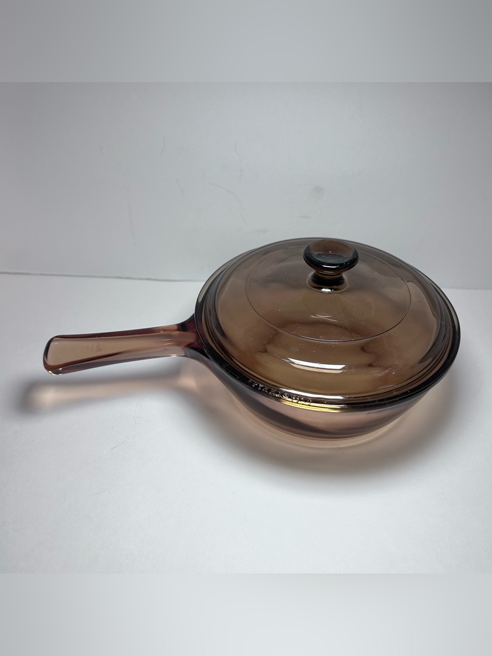 Vision by CorningWare Small .5 QT Amber Glass Sauce Pan with Lid USA